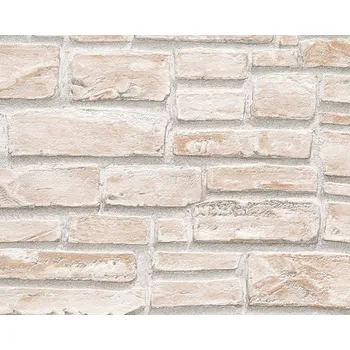 Tapeta Vinylová tapeta na zeď A.S.Création 6621-25 bílá cihla / Vinylové tapety na stěnu 662125 Dekora Natur (0,53 x 10,05 m )