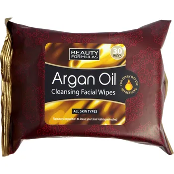 Beauty Formulas Čistící obličejové ubrousky s arganovým olejem 30 ks