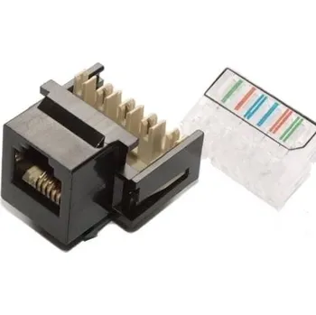 Elektrická zásuvka Zásuvka Modular-Jack RJ 12-6 Cat. 3 černá