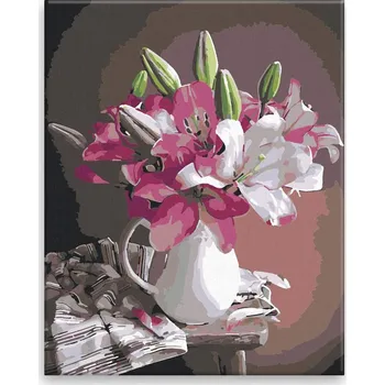 Malování podle čísel - Lilie - 40x50 cm, bez dřevěného rámu - CZ výroba