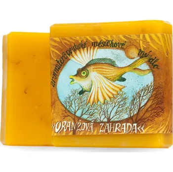 Mýdlo Mydlárna U Dvou koček Oranžová zahrada (Přírodní mýdlo vyráběné za studena. Oranžová zahrada od Mýdlárny U Dvou koček - hlavní složkou je olej z měsíčku lékařského - oblíbené bylinky)