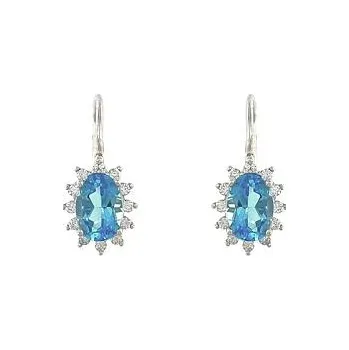 Náušnice Stříbrné náušnice s pravými topazy