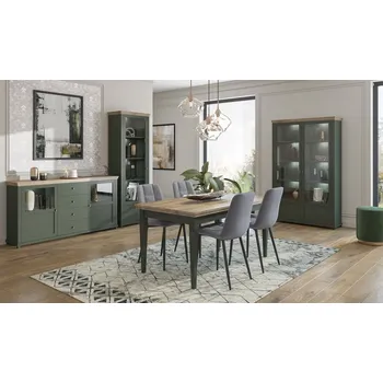 Jídelní set EVORA jídelní sestava Dub Lefkas - zelená