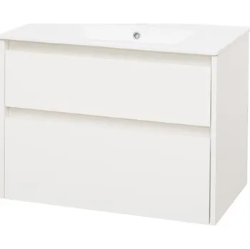 Koupelnový nábytek Opto, koupelnová skříňka s keramickým umyvadlem 81 cm, bílá CN911