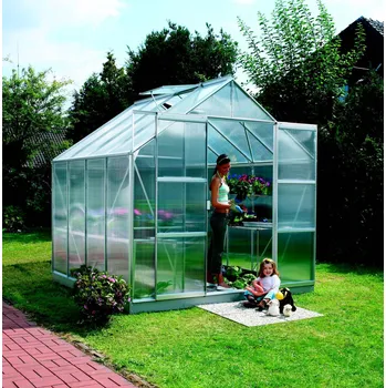 Skleník Skleník Vitavia URANUS 6700 PC 6 mm 257x258 stříbrný (Zahradní skleník z polykarbonátu)