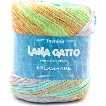 Příze Lana Gatto pletací příze bavlna viskóza MILKSHAKE zelená mix