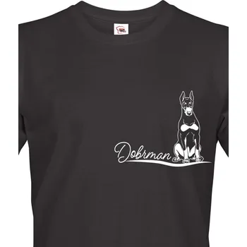 Pánské tričko Pánské tričko Dobrman 2, Barva Černá, Velikost M, Canvas Pánské tričko s krátkým rukávem Bezvatriko.cz 1051