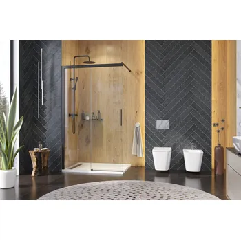 Aquatek WELLNESS BLACK K2 110 WALK-IN s posuvným dílem 107,5-110cm, sklo 6mm