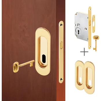 Dveřní kování AC-T Servis ACT set pro posuvné dveře BB OVÁLNÝ (mosaz)