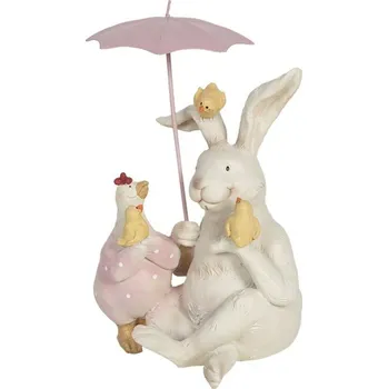 Velikonoční dekorace Velikonoční dekorace - Zajíček se slepičkou a kuřátky, Clayre & Eef