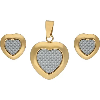 Souprava šperků Doria Set šperků z oceli zlaté SRDÍČKA K148