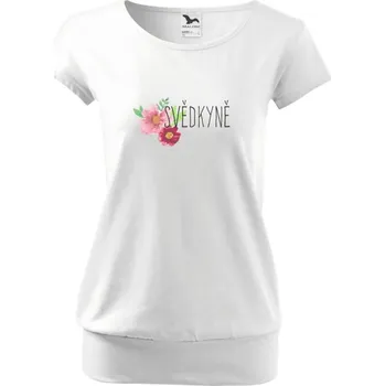 Dámské tričko Dámské svatební tričko Svědkyně - červené květiny