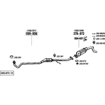 Katalyzátor katalyzátor výroba AS/BM Bosal 99-806A