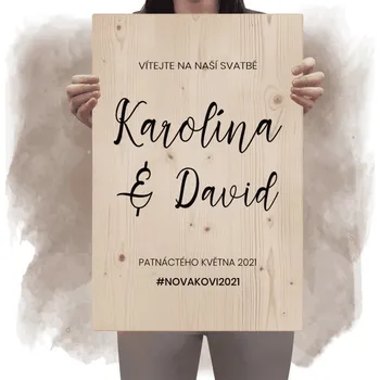 Domovní cedule Dřevěná uvítací cedule LEONA