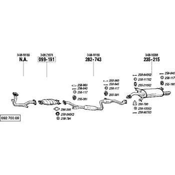 Katalyzátor katalyzátor výroba AS/BM Bosal 99-191A