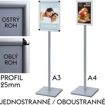 Reklamní Informační sloupek na plakát Catching Pole Formát A4, ostrý roh, jednostranný (CAPOA4G25)