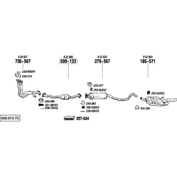 Katalyzátor katalyzátor výroba AS/BM Bosal 99-123A
