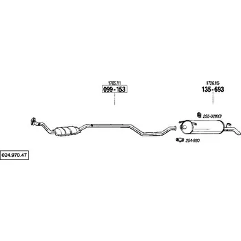 Katalyzátor katalyzátor výroba AS/BM Bosal 99-153A