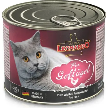 Krmivo pro kočku Leonardo Premium – Drůbeží čisté 24 × 200 g