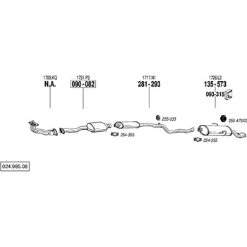 Katalyzátor katalyzátor výroba AS/BM Bosal 90-082A