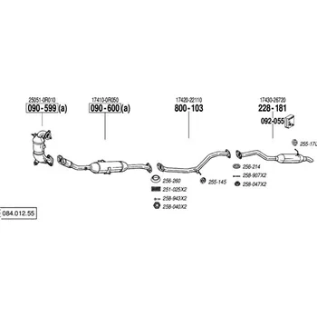 Katalyzátor katalyzátor výroba AS/BM Bosal 90-599A