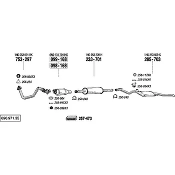 Katalyzátor katalyzátor výroba AS/BM Bosal 99-168A