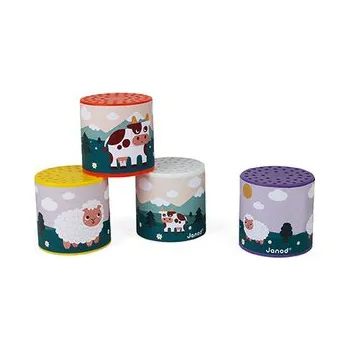 Dřevěná hračka Janod DISPLEJ Tradiční hračka se zvukem 2 motivy na výběr - cena za 1 KS