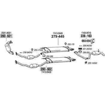 Katalyzátor katalyzátor výroba AS/BM Bosal 90-601A