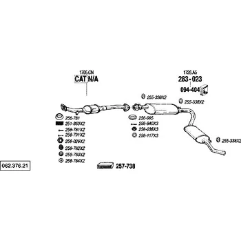 Katalyzátor katalyzátor výroba AS/BM Bosal 90-520A