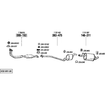 Katalyzátor katalyzátor výroba AS/BM Bosal 99-192A