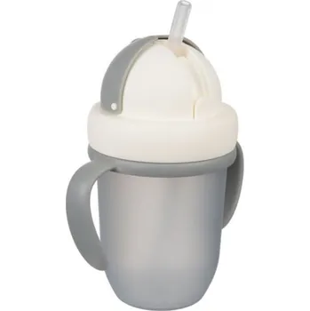 Canpol babies Hrneček se silikonovou slámkou 210 ml matný šedý