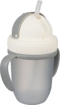 Kojenecká láhev Canpol babies Hrneček se silikonovou slámkou 210 ml matný šedý