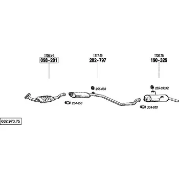 Katalyzátor katalyzátor výroba AS/BM Bosal 99-087A