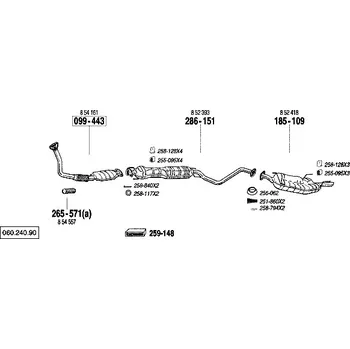 Katalyzátor katalyzátor výroba AS/BM Bosal 90-119A