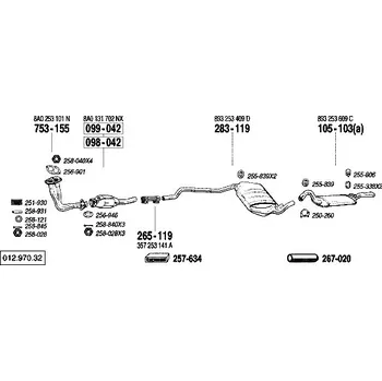 Katalyzátor katalyzátor výroba AS/BM Bosal 99-042A