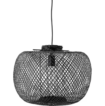 Černé bambusové závěsné světlo Bloomingville Rodi 42 cm