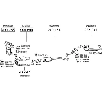Katalyzátor katalyzátor výroba AS/BM Bosal 99-649A