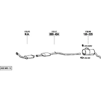 Katalyzátor katalyzátor výroba AS/BM Bosal 99-454A