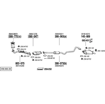 Katalyzátor katalyzátor výroba AS/BM Bosal 90-047A