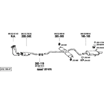 Katalyzátor katalyzátor výroba AS/BM Bosal 99-048A