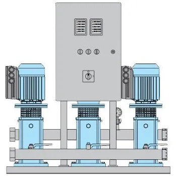 Expanzní nádoba Calpeda BS3V 3MXVE 65-3202 3x4kW 400V automatická stanice se třemi frekvenčními měniči ZB00025282