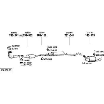 Katalyzátor katalyzátor výroba AS/BM Bosal 99-633A