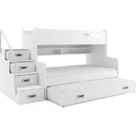 BMS Dětská patrová postel s přistýlkou MAX 3 Barva: Bílá