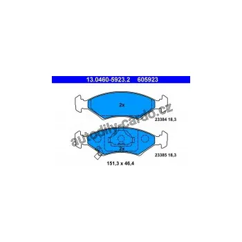 Brzdová destička Sada brzdových destiček ATE 13.0460-5923 (AT 605923) - KIA