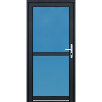 Vchodové dveře SOFT Hliníkové vchodové dveře Celoprosklené s příčkou