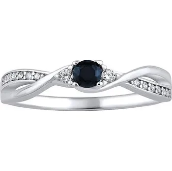 Prsten Stříbrný prsten s pravým přírodním Safírem velikost obvod 60 mm JJJR1100SAP-obvod 60 mm