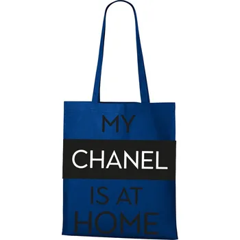 Plátěná taška My chanel is at home, Barva Modrá, Velikost 40×45 cm, Canvas Nákupní taška Bezvatriko.cz 1119