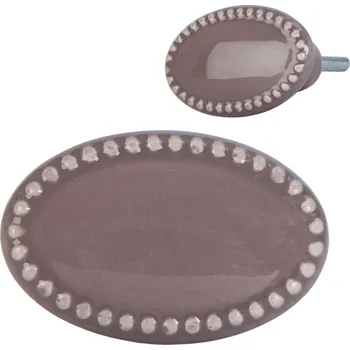 Dveřní kování Taupe oválná vintage úchytka - 4*3*4 cm