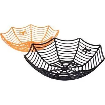 Karnevalový doplněk Wiky Košík pavučina 28,5x27,5 cm Barva: Oranžová