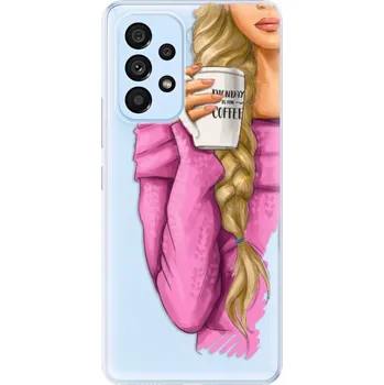 Pouzdro na mobilní telefon Odolné silikonové pouzdro iSaprio - My Coffe and Blond Girl - Samsung Galaxy A53 5G
